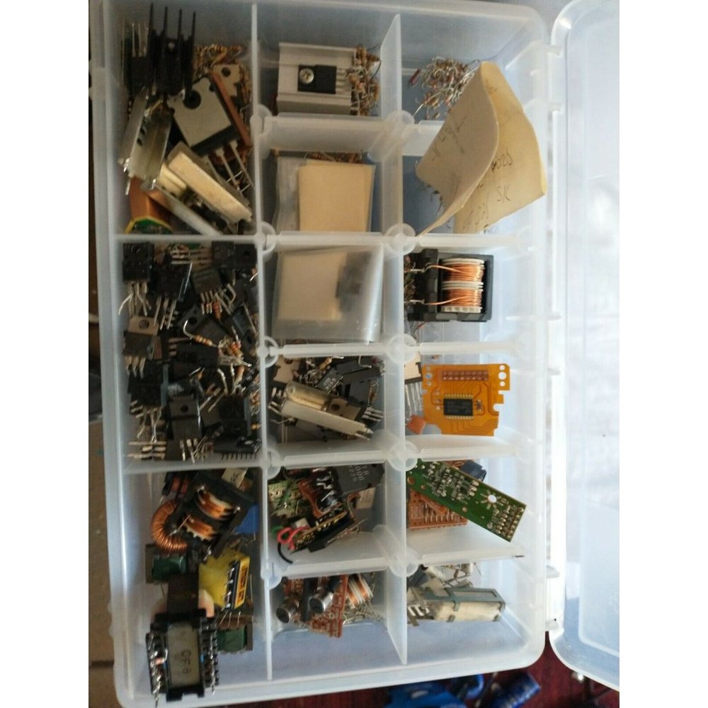 Large Vintage Circuit Board Parts circuitry nodes various as is